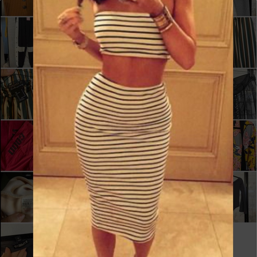 Ribbed striped skirt